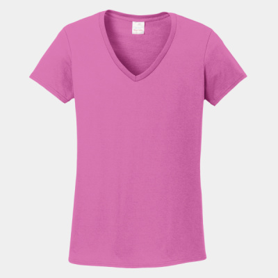 Women's Heavy Cotton 100% Cotton V Neck T Shirt Thumbnail