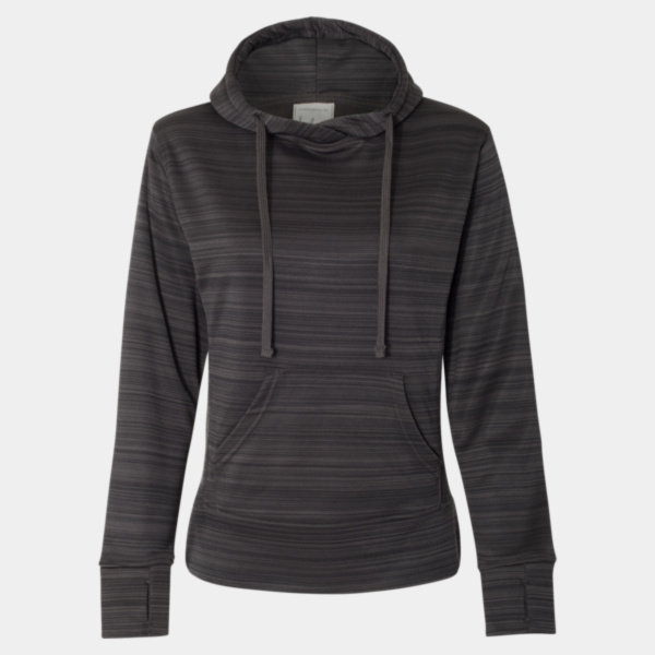 Women's Odyssey Striped Performance Fleece Lapover Hooded Sweatshirt Thumbnail