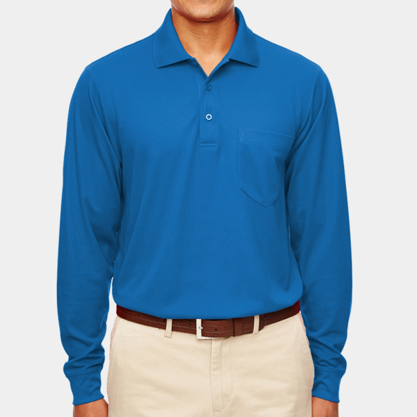Adult Pinnacle Performance Long-Sleeve Piqué Polo with Pocket Thumbnail