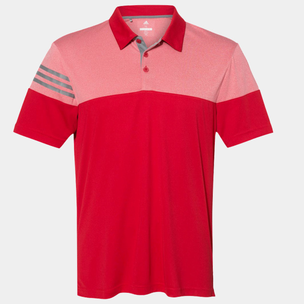 Men's Heathered 3-Stripes Colorblocked Polo Thumbnail