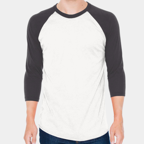 Unisex USA-Made 50/50 Poly/Cotton Raglan Three-Quarter Sleeve Tee Thumbnail