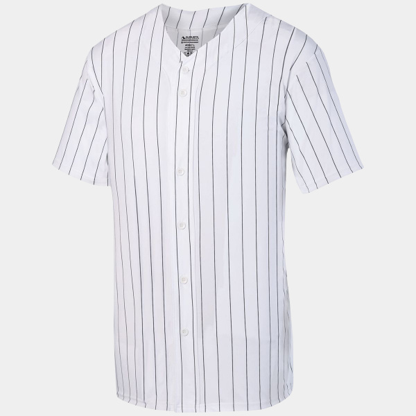 Unisex Pinstripe Full Button Baseball Jersey Thumbnail