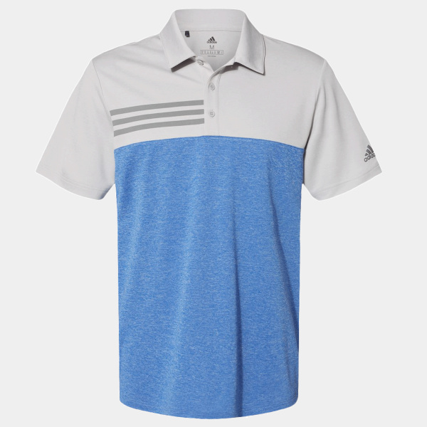 Men's Heathered Colorblocked 3-Stripes Polo Thumbnail